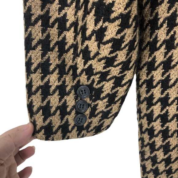 Vintage Liz Claiborne Wool Blend Blazer Jacket Chevron Like Print sz 12P Pockets - Picture 5 of 6